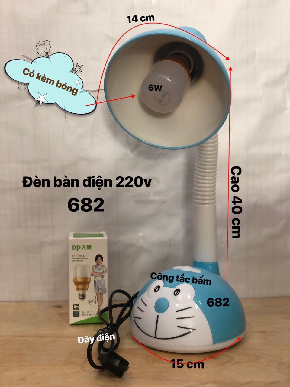 Đèn bàn học led hình đôremon
