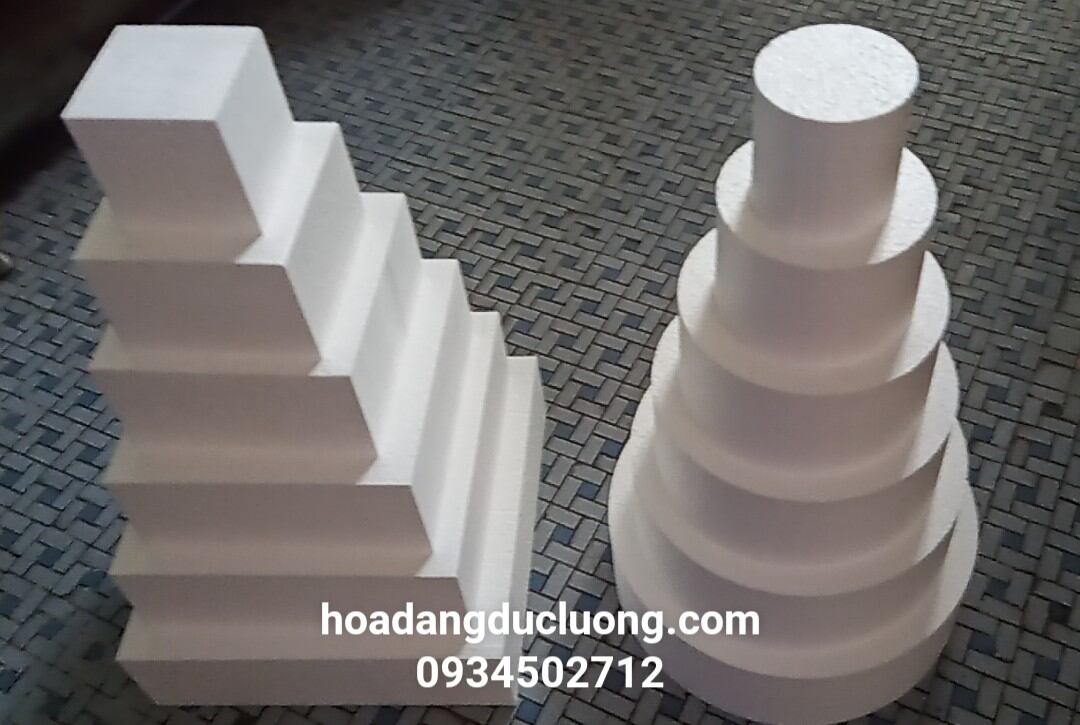 Mô hình xốp bánh cưới - cốt xốp bánh kem - xốp bánh kem giả - xốp tròn trang trí