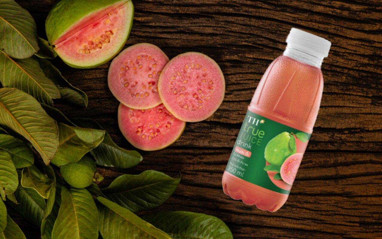 Thùng nước ép ổi TH true JUICE 350ml × 24 chai