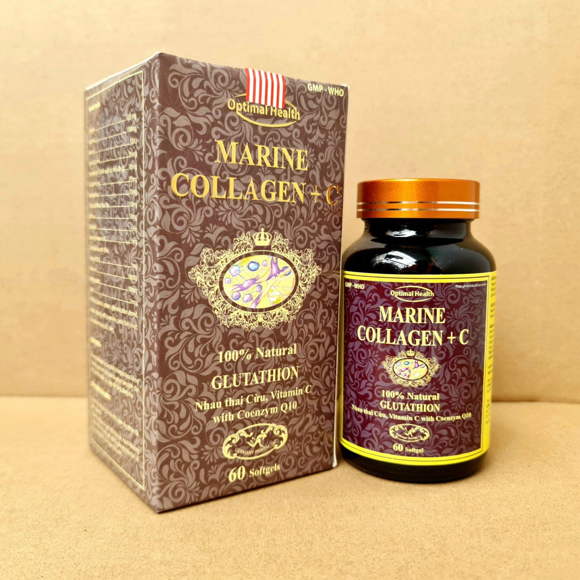 MARINE COLLAGEN + C hạn chế quá trình lõa hóa da, giúp da căng, sáng mịn - Hộp 60 viên