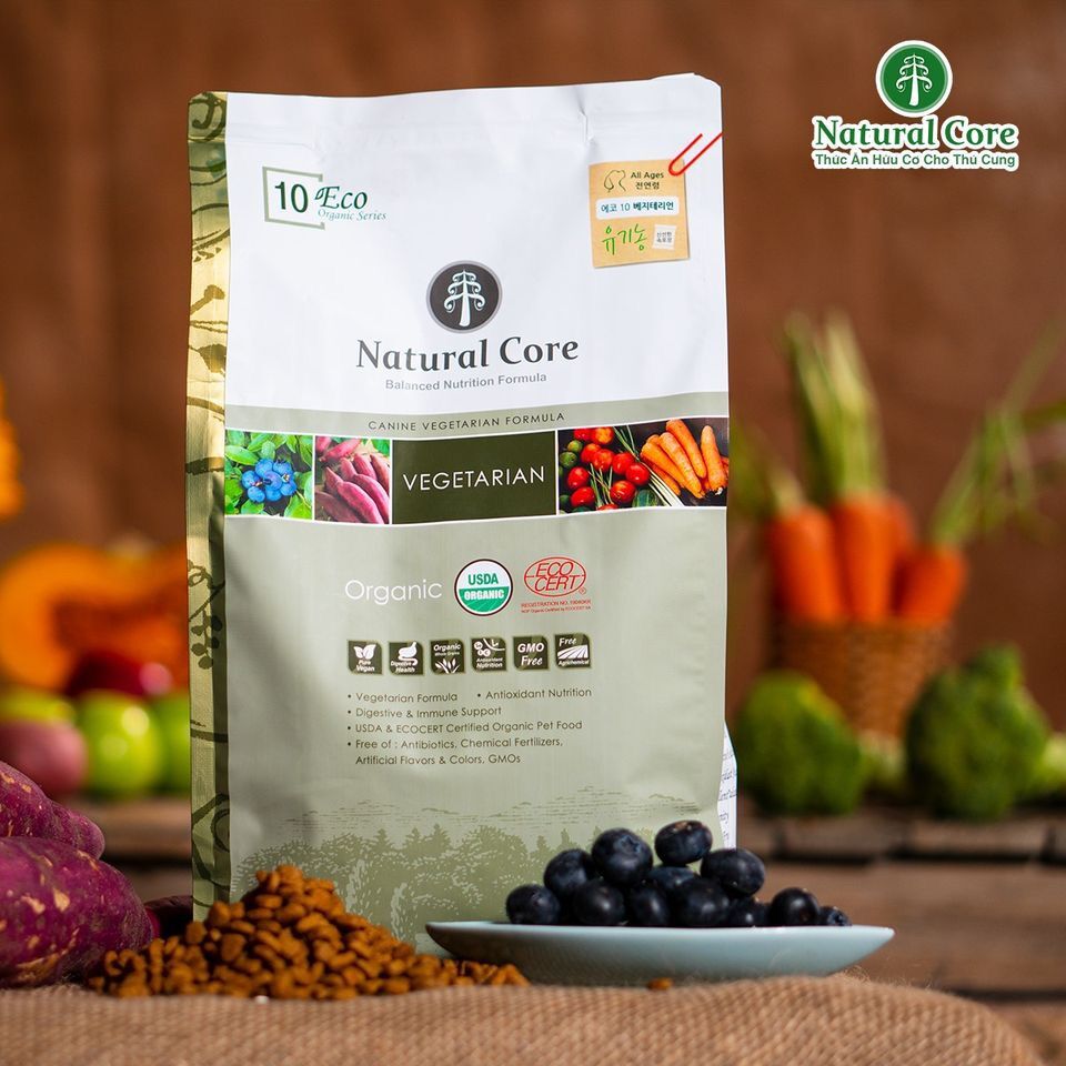Thức ăn chay hữu cơ Natural core cho chó mèo