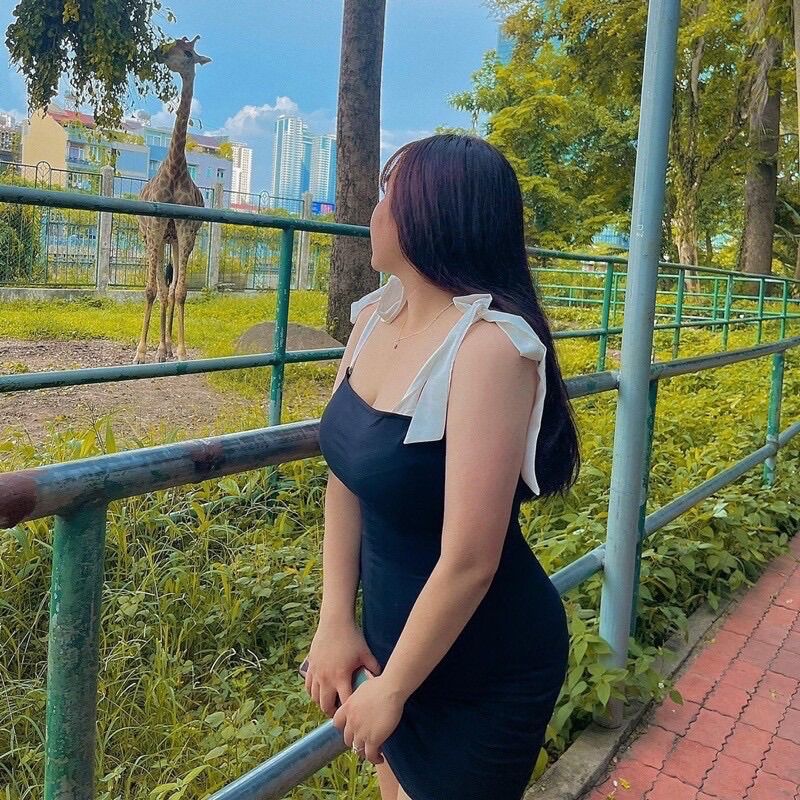 [Ảnh thật] 55-90kg Bigsize Đầm thun 2 dây D752