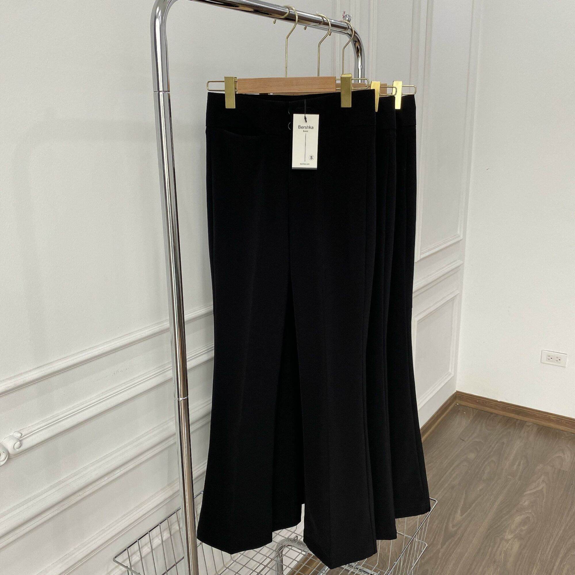 Quần ống vẩy cạp khóa 2 cúc màu đen đẹp chuẩn size