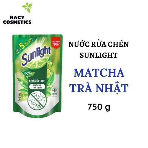 Nước rửa chén Túi Sunlight 750ml trà xanh