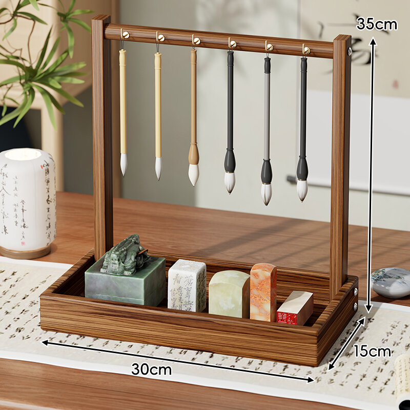 QINQI | Kệ Đựng Bút Thư Pháp Đa Năng Gỗ