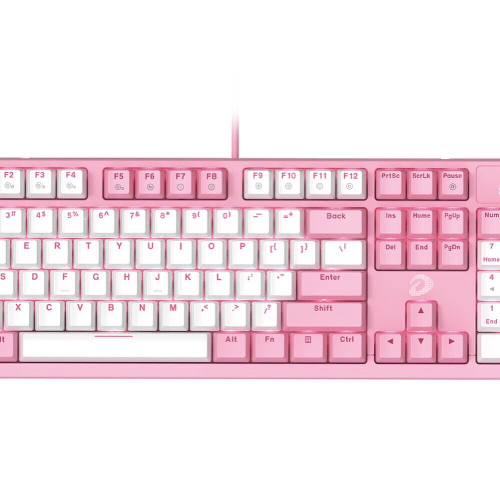 Bàn phím cơ Gaming DAREU EK87 PINK-WHITE (PINK-LED, Blue/ Brown/ Red D switch)