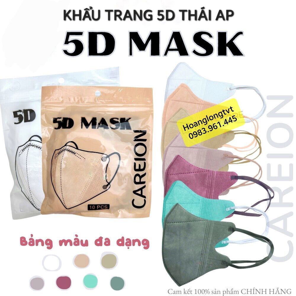 Freeship_ 100 chiếc Khẩu Trang 5D Thái Lan Careion 5D mask An Phong sẵn