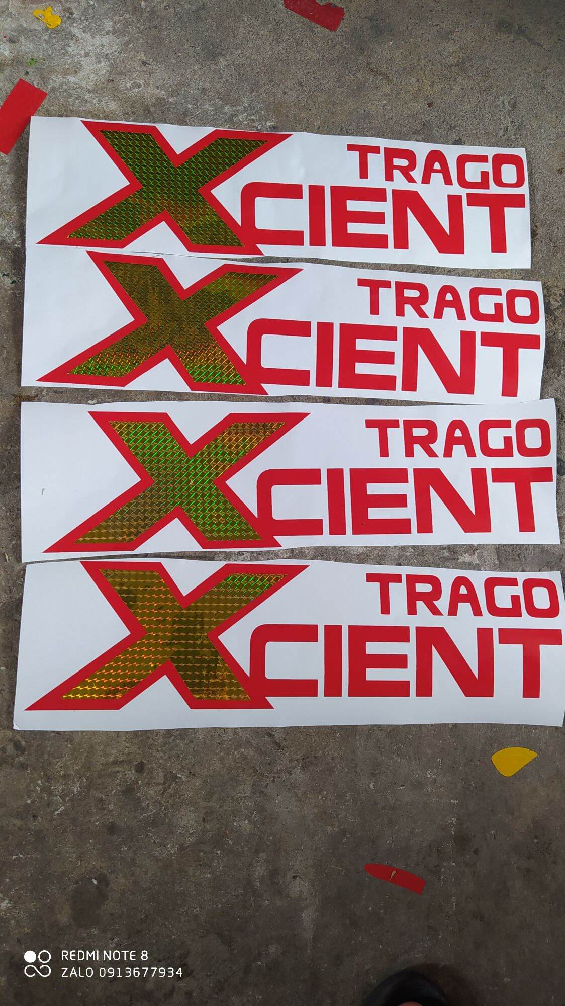 Tem chữ decal xcient trago dán xe tải, xe ben
