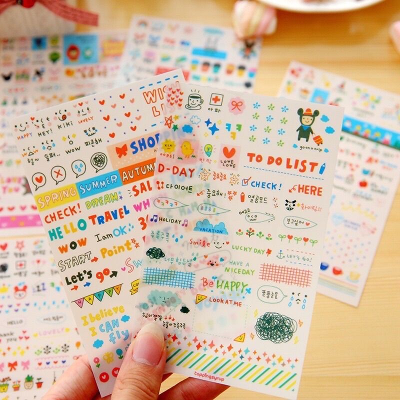 Bộ 6 tấm sticker trang trí cute?? (Giao ngẫu nhiên mẫu)