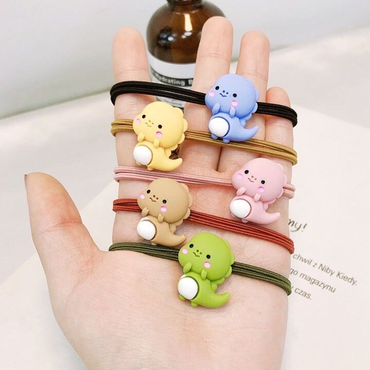 (Set 5 sợi) Dây cột tóc buộc tóc khủng long ú CT23T - Minimun