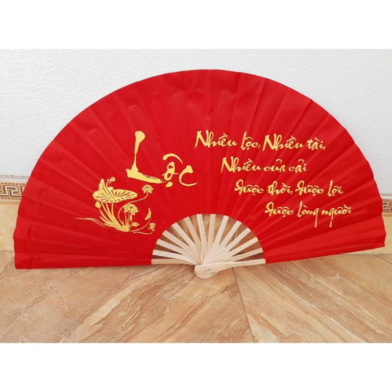Quạt Vải Cầm Tay Thư Pháp