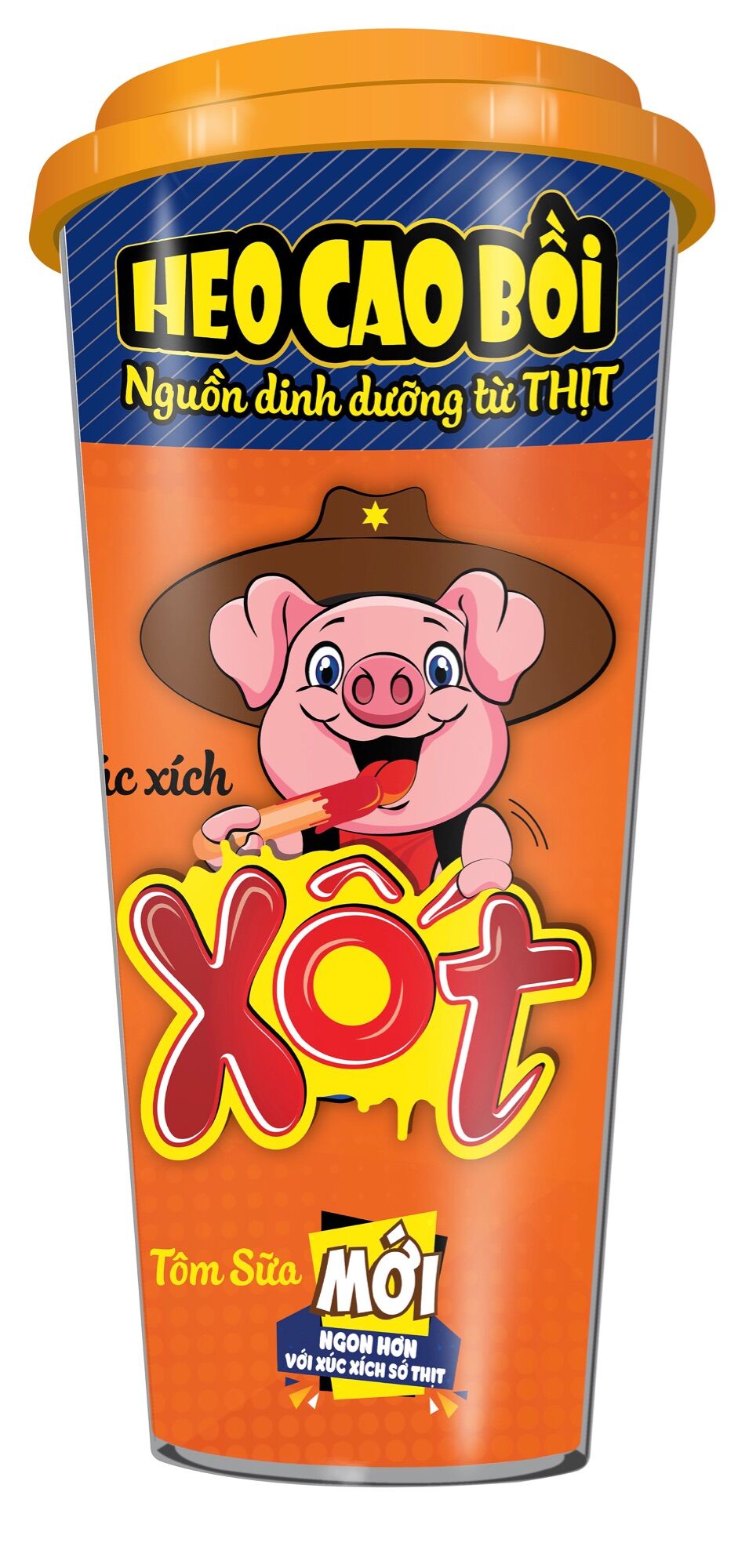 [HCM]Xúc xích lắc heo cao bồi vị tôm sữa hủ 72gam(3+1) màu cam