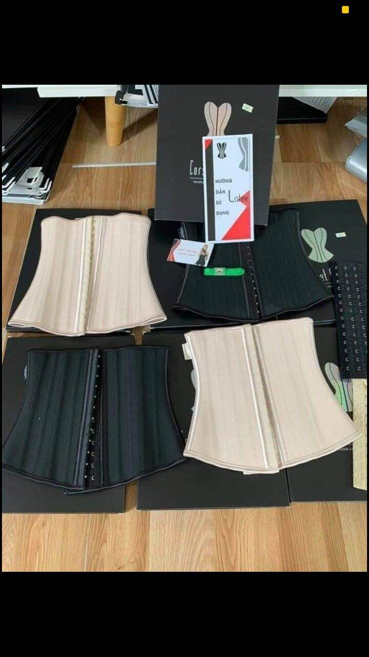 Combo đai nịt bụng latex 25 xương hi lạp + nối