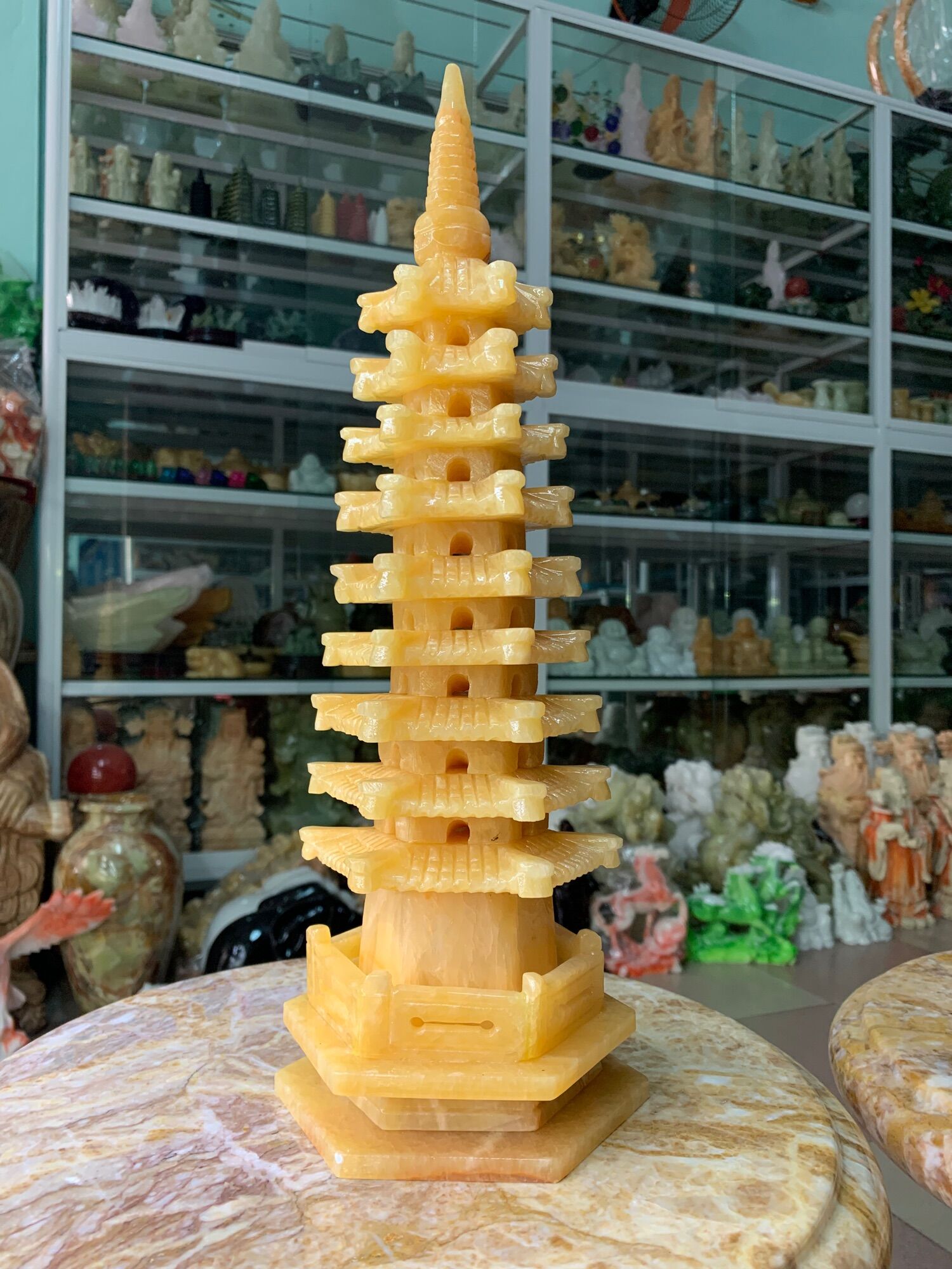 Tháp Văn Xương Đá Ngọc Hoàng Long - cao 40cm