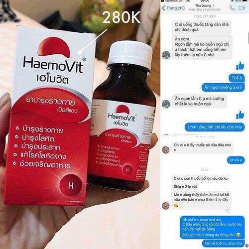 Lọ 100vien tăng cân hamovit thái lan