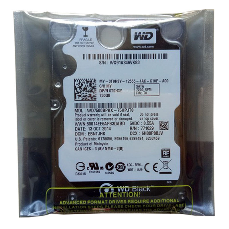 WD | Enterprise Level 7200 RPM Black Hard Drive 2.5 Inch 750GB Giá 1,058,000 Đồng*Miễn phí vận chuyển