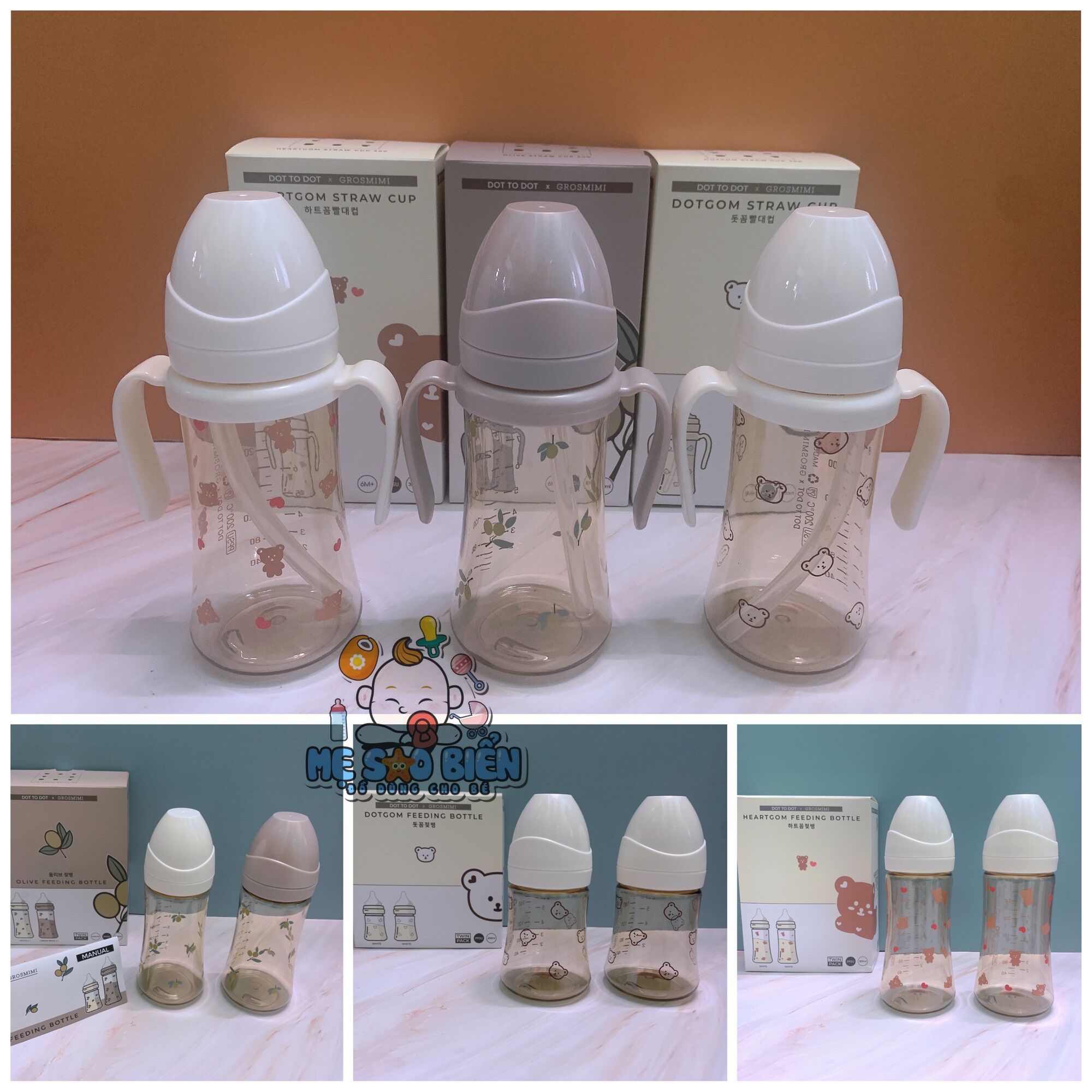 Bình sữa Gấu Olive Tulip nội địa Hàn