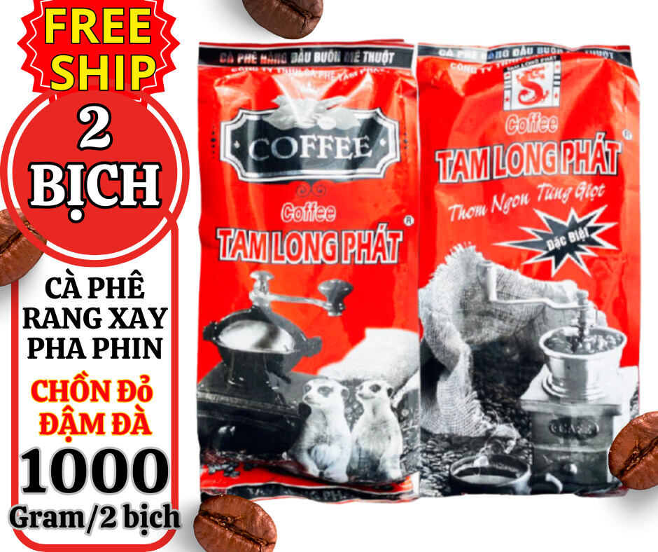 1 kg cà phê chồn đỏ Tam Long Phát rang xay pha phin truyền thống thơm ngon