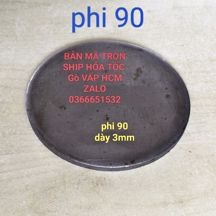 Bản mã tròn phi 90mm dày 3mm- bản mã đầu cột 90m -1 cái-ship hoả tốc hcm