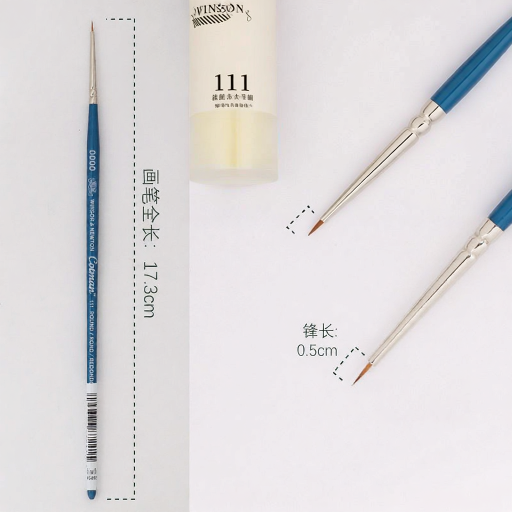Winsor & Newton | Bộ Cọ Nylon cho Sơn Mài Dầu Thủy Màu Bằng Tròn Nhọn Sable Quạt