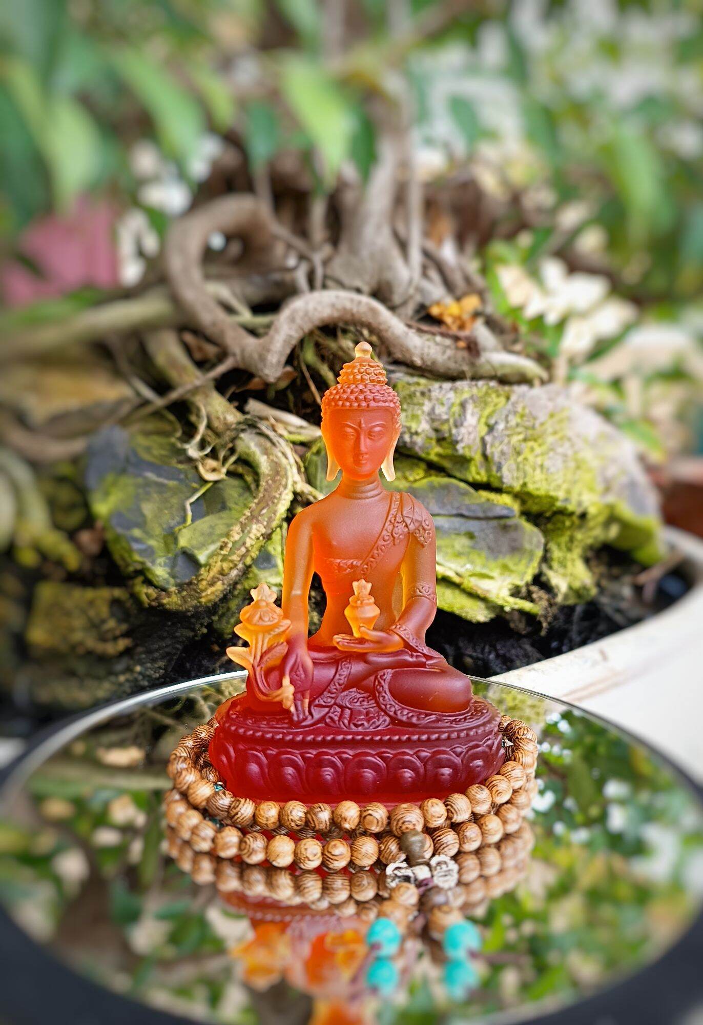 Tượng Phật Dược Sư đá Lưu Ly 12cm