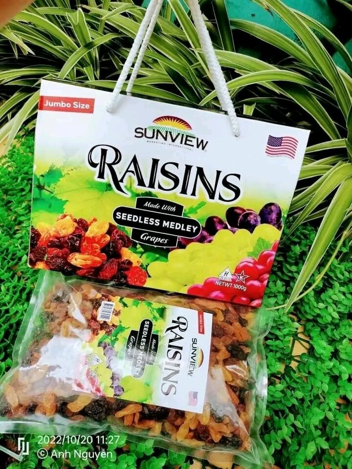 Nho khô Sunview Raisins 1kg - nho khô raisins