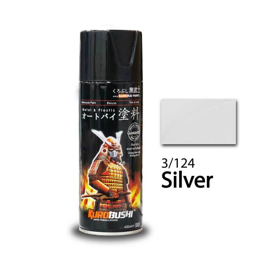 Sơn samurai 3/124 màu bạc 400ml