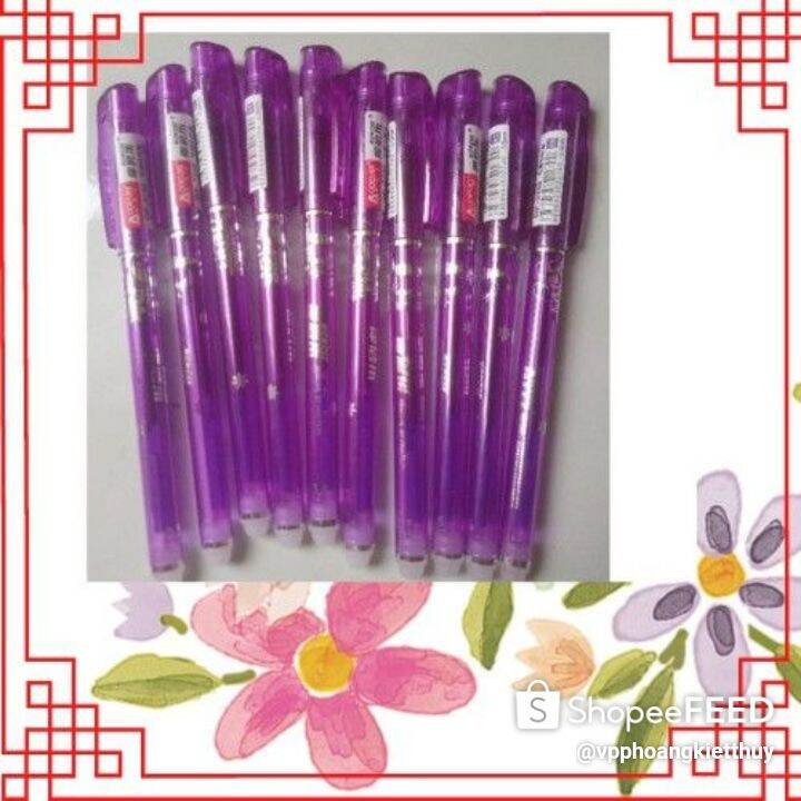 Combo 12 cây bút gel xoá được mực tím Ao demi GP 3199