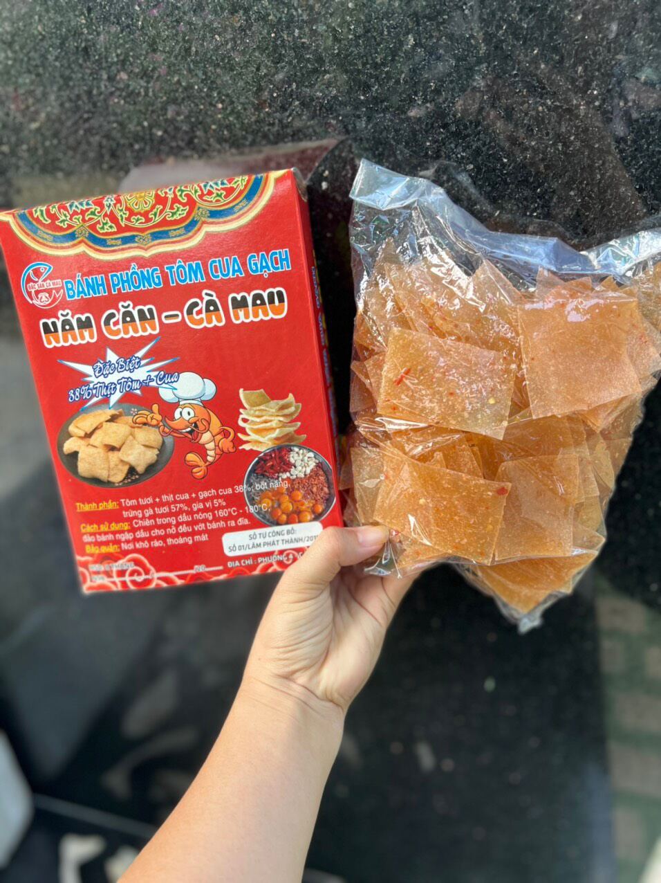 Bánh phồng tôm cua gạch đỏ năm căn 500g🦀🦐🦀🦐