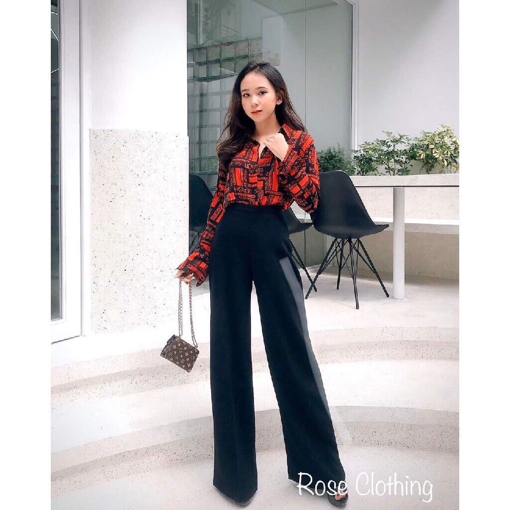 Quần Ống Suông Khóa Sườn