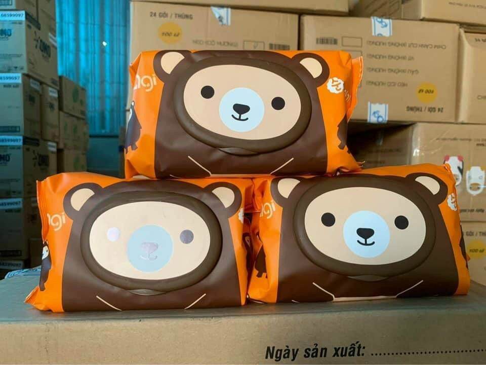 Khăn ướt Agi không mùi 100 tờ- màu ngẫu nhiên- combo 3 gói