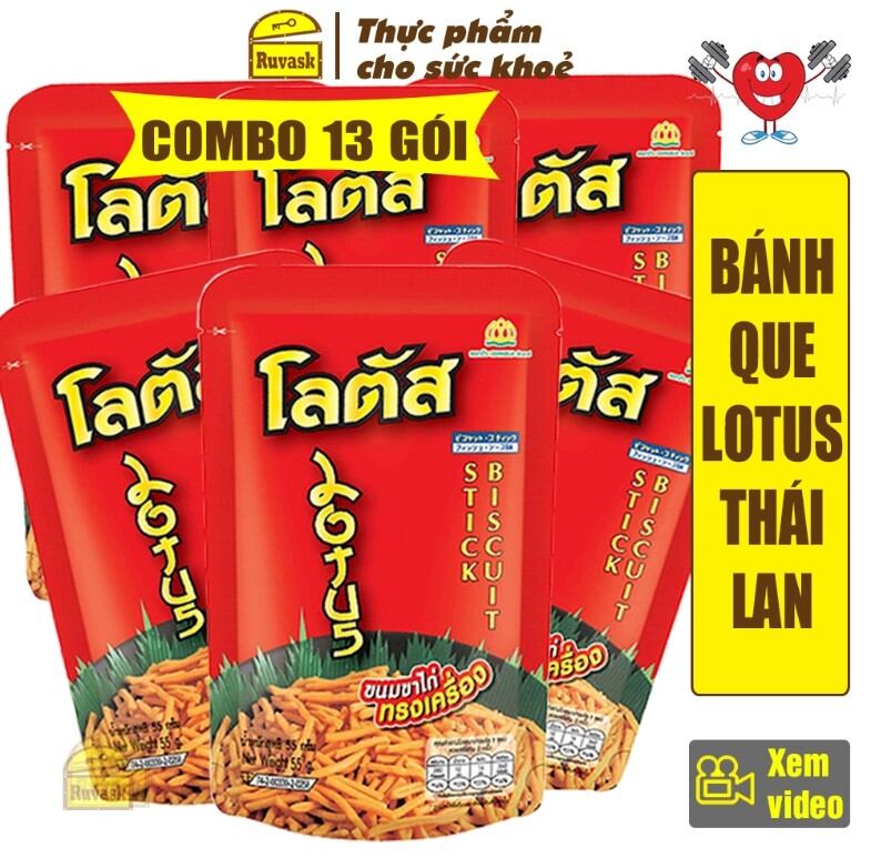 Bánh Snack que cọng Dorkbua Lotus Thái Lan vị giòn đỏ