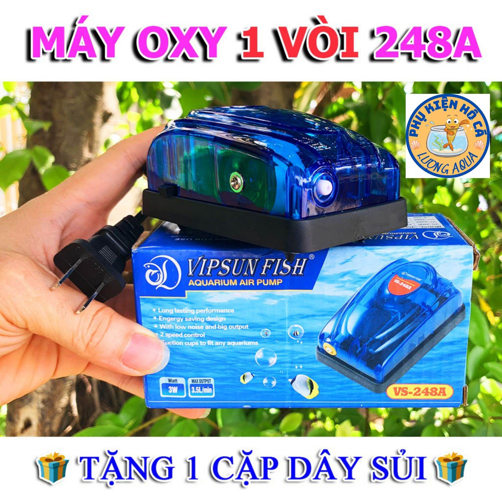 Máy sủi oxi 1 vòi vipsun fish,tạo oxi
