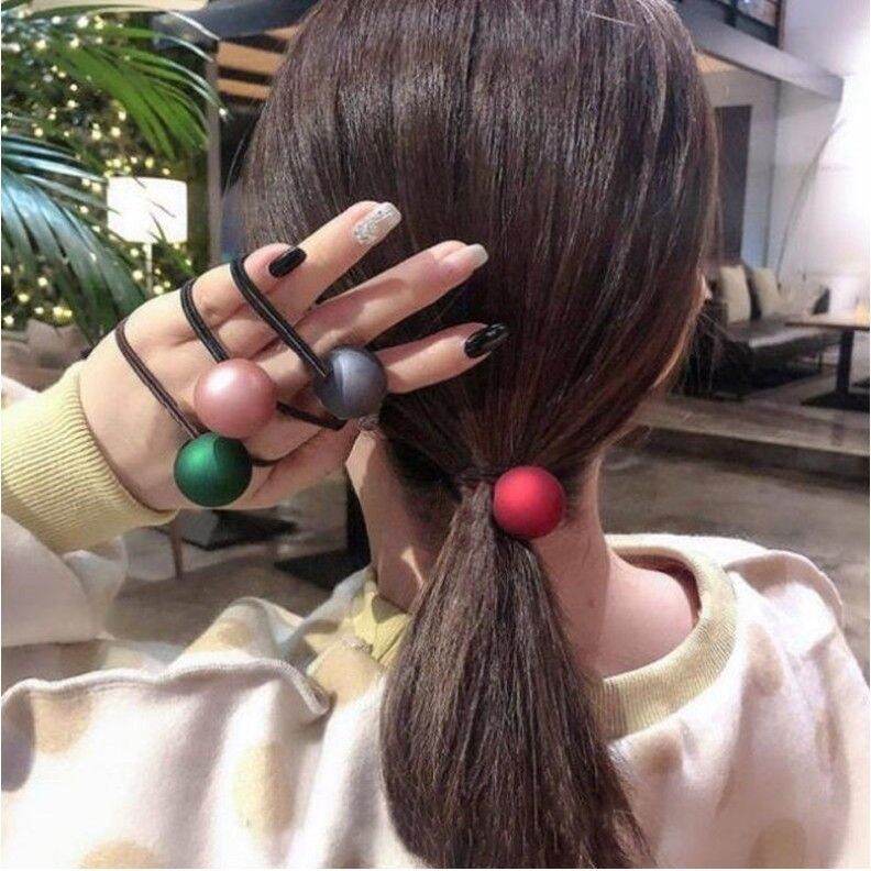 Dây buộc tóc hạt nhựa nhám đơn giản