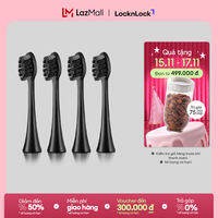 Bộ 4 đầu bàn chải điện thay thế Lock&Lock ENR546 - Dành cho Bàn chải điện Lock&Lock ENR346 - Đen/Trắng