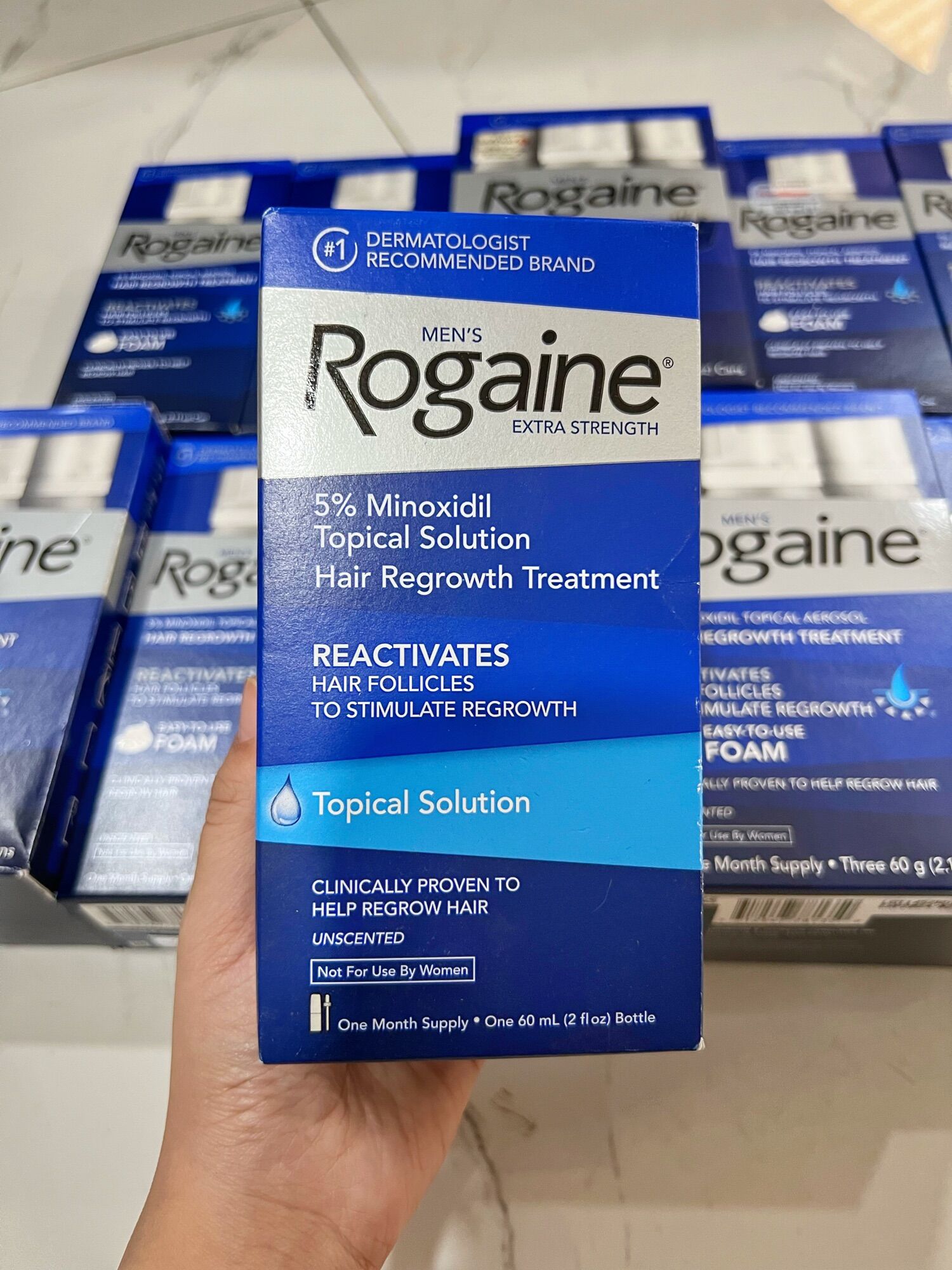 [Hàng USA]Mọc tóc cho nam Men's Rogaine 5% Minoxidil Solution (dạng dung dịch)