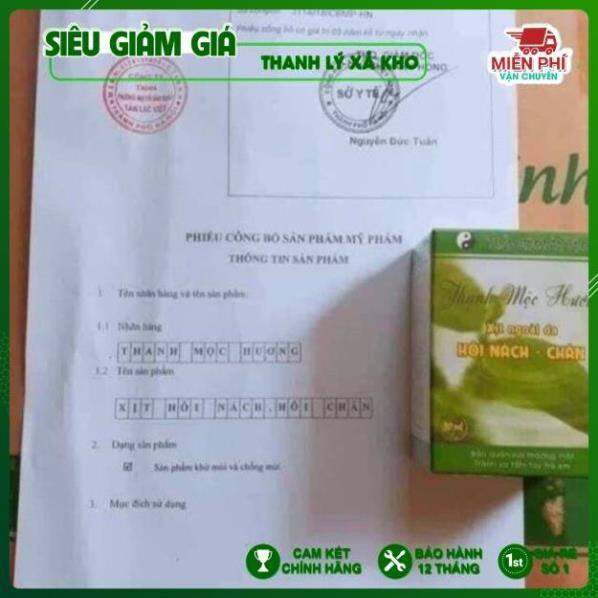 COMBO BÔI+ XỊT HÔI NÁCH, HÔI CHÂN THANH MỘC HƯƠNG (Shop sẽ bồi thường gấp 10 lần giá trị đơn hàng nếu hàng không chính hãng)