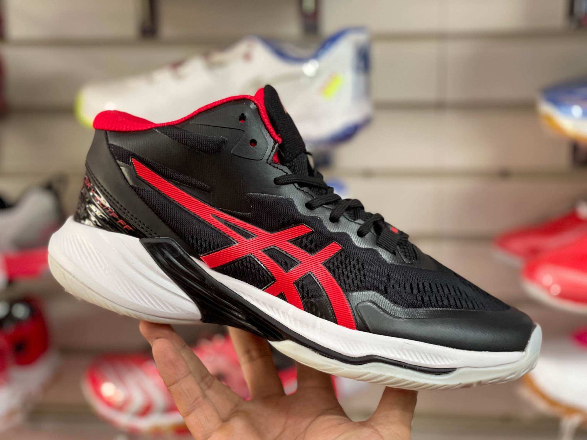 Giày thể thao ASICS bóng rổ đen đỏ cao cấp