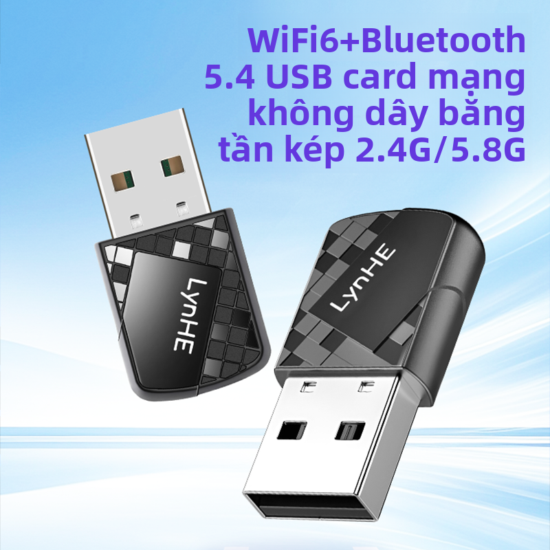 Cáp bộ chia chuyển đổi cổng USB máy tính Lynhe - Wireless USB WiFi6 Bluetooth 5.4 AX900Mbps Giá 396,000 Đồng*Miễn phí vận chuyển
