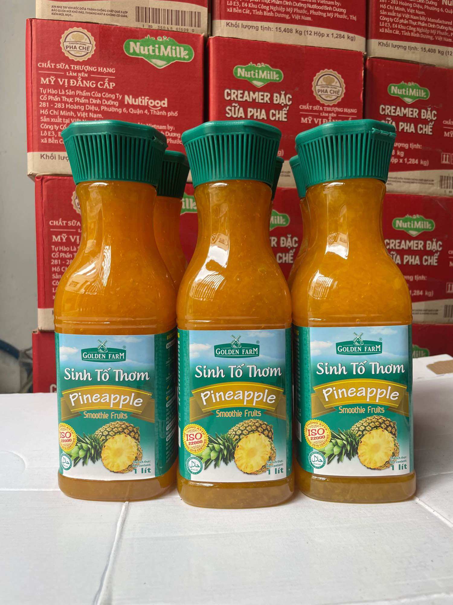 Sinh tố Dứa nguyên chất chai 1lít
