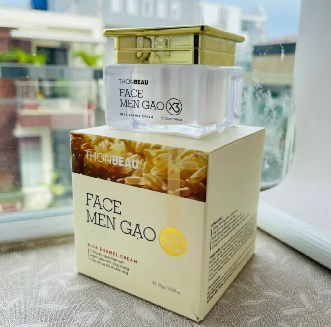 Kem Men Face Gạo X3  hũ 30gr [ Chất Kem Lotion ] ( tặng 1 sữa rửa mặt gạo 40ml )