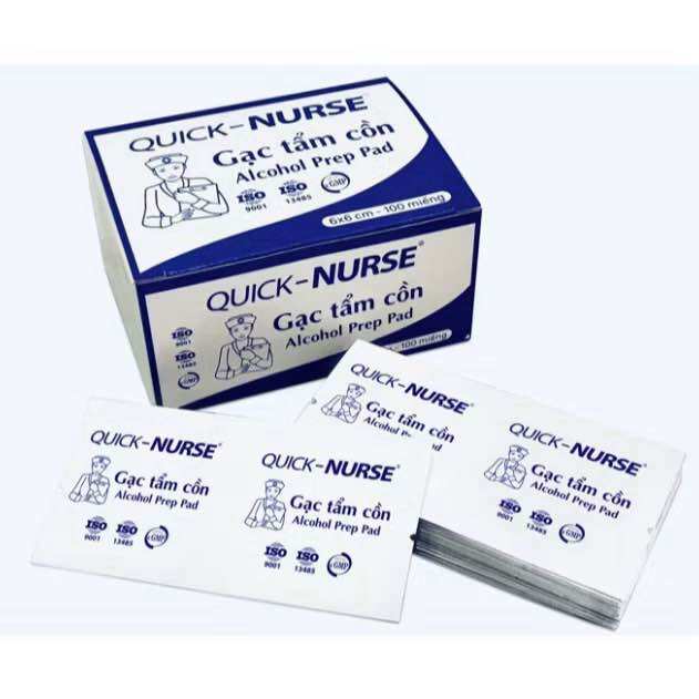 Gạc tẩm cồn hộp 100 miếng 6x3cm