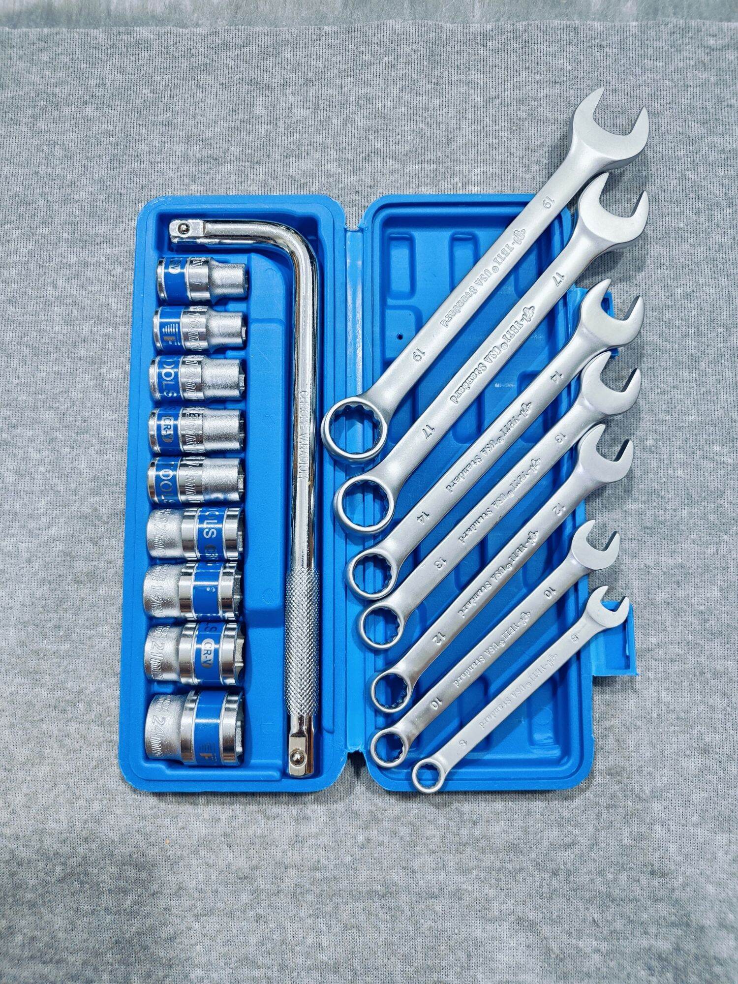 Bộ dụng cụ sửa chữa, 1 bộ tuýp 10 chi tiết, 7 cây khóa