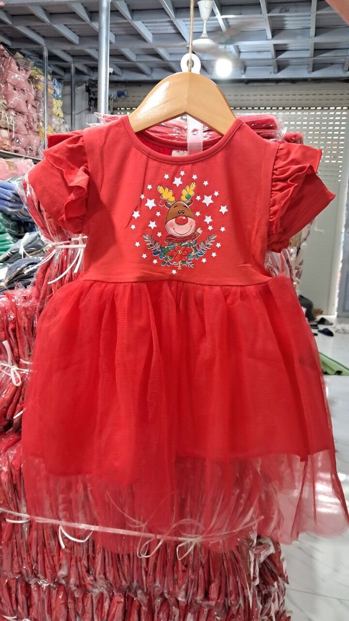Váy đầm đỏ mặc noel cho bé gái size 8-16kg