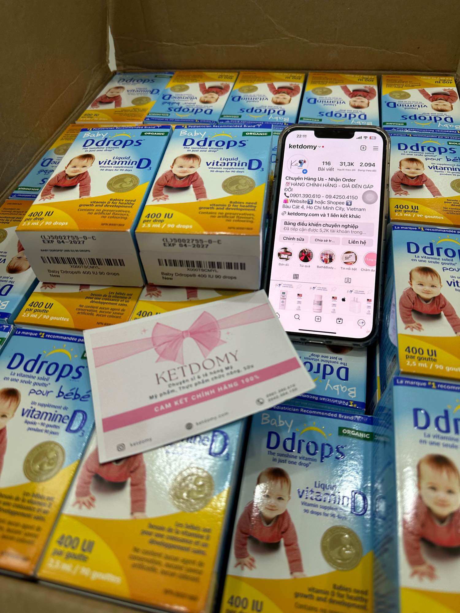 Vitamin D3 Drops - Baby DDrops bổ xung vitamin D cho bé 60 giọt và 90 giọt