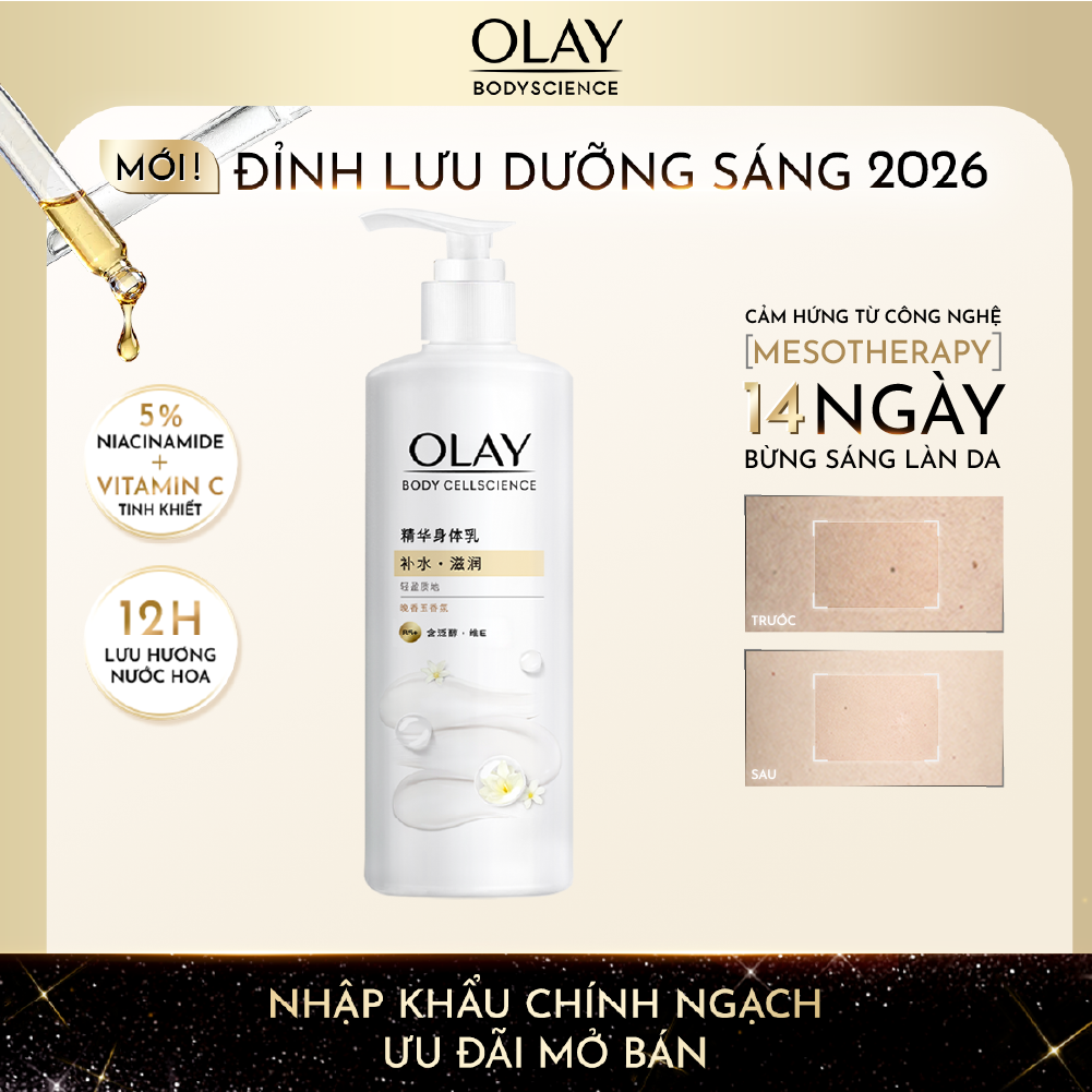 Sữa Dưỡng Thể OLAY Hương Nước Hoa Dạ Lan Hương Dưỡng Ẩm Chuyên Sâu Với Vitamin Pro B5+