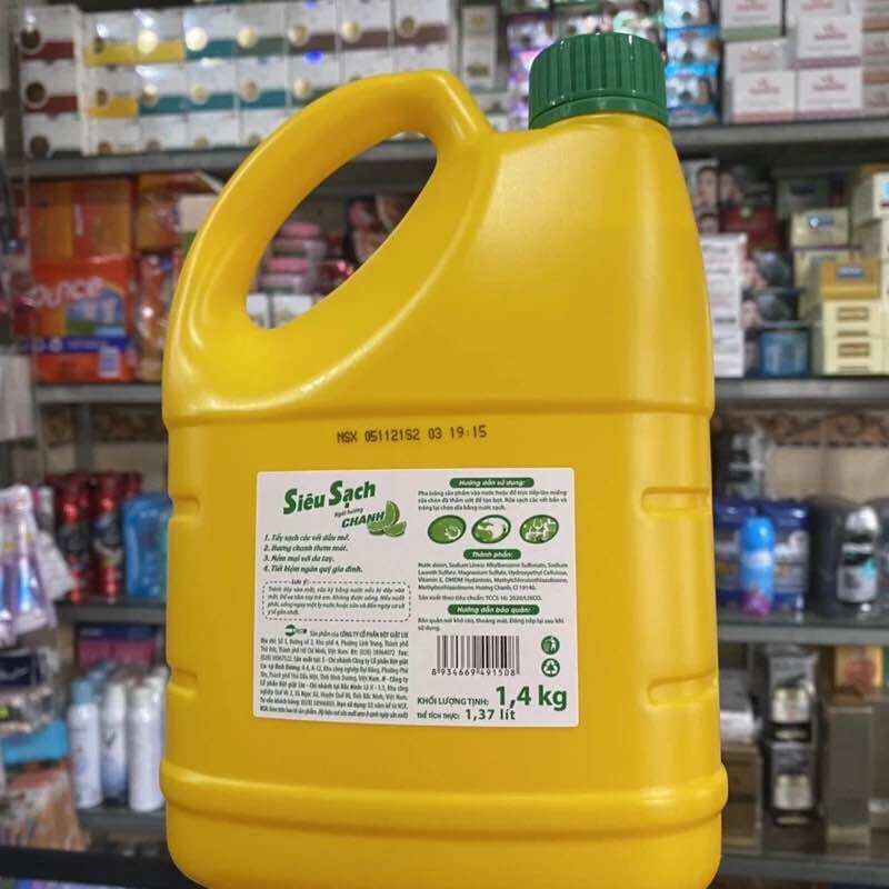 Nước rửa chén Lix Vitamin E hương chanh can 1.5kg