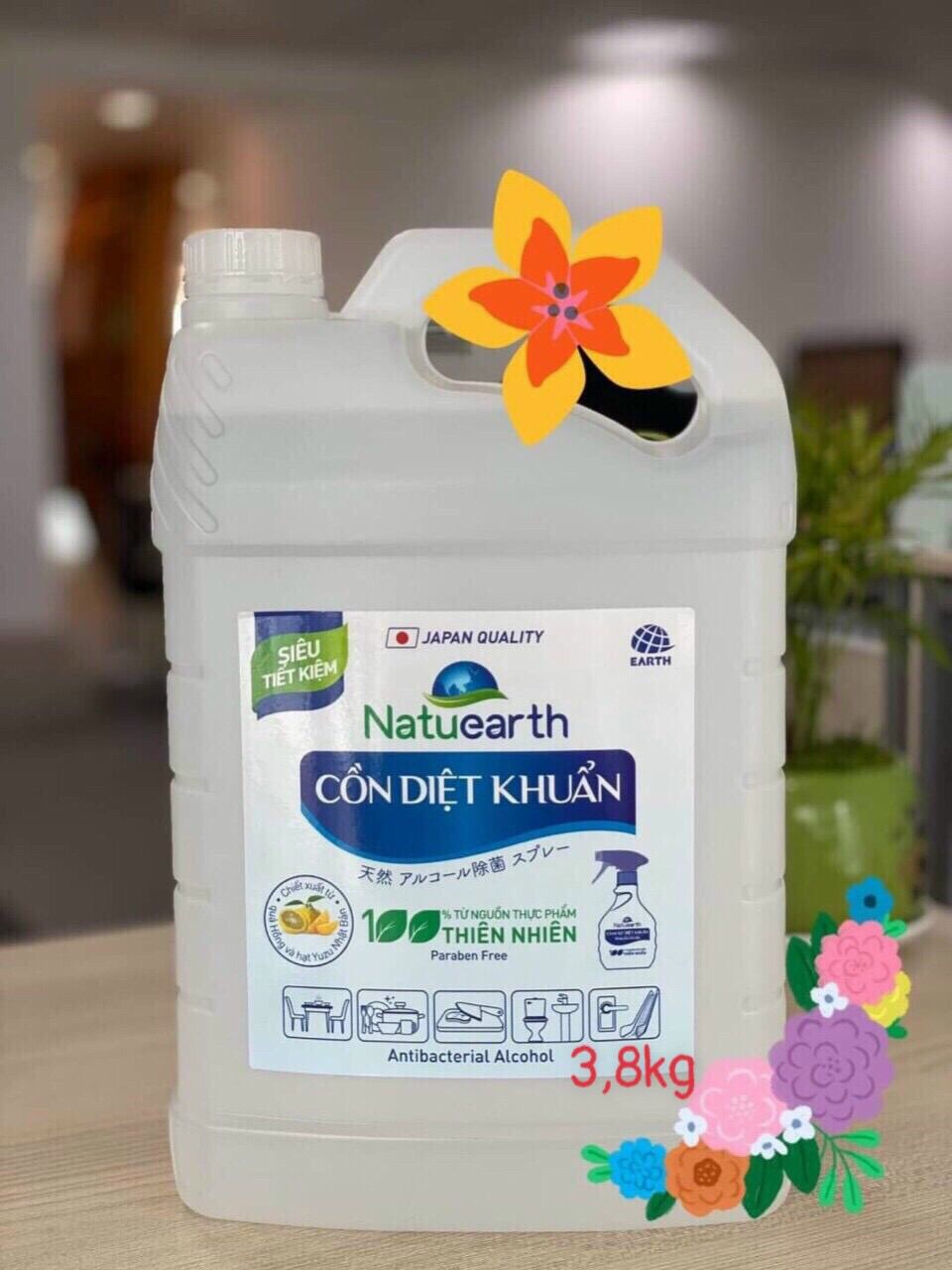 Cồn xịt diệt khuẩn Natuearth Plus 3,8 lít (Siêu Tiết Kiệm)
