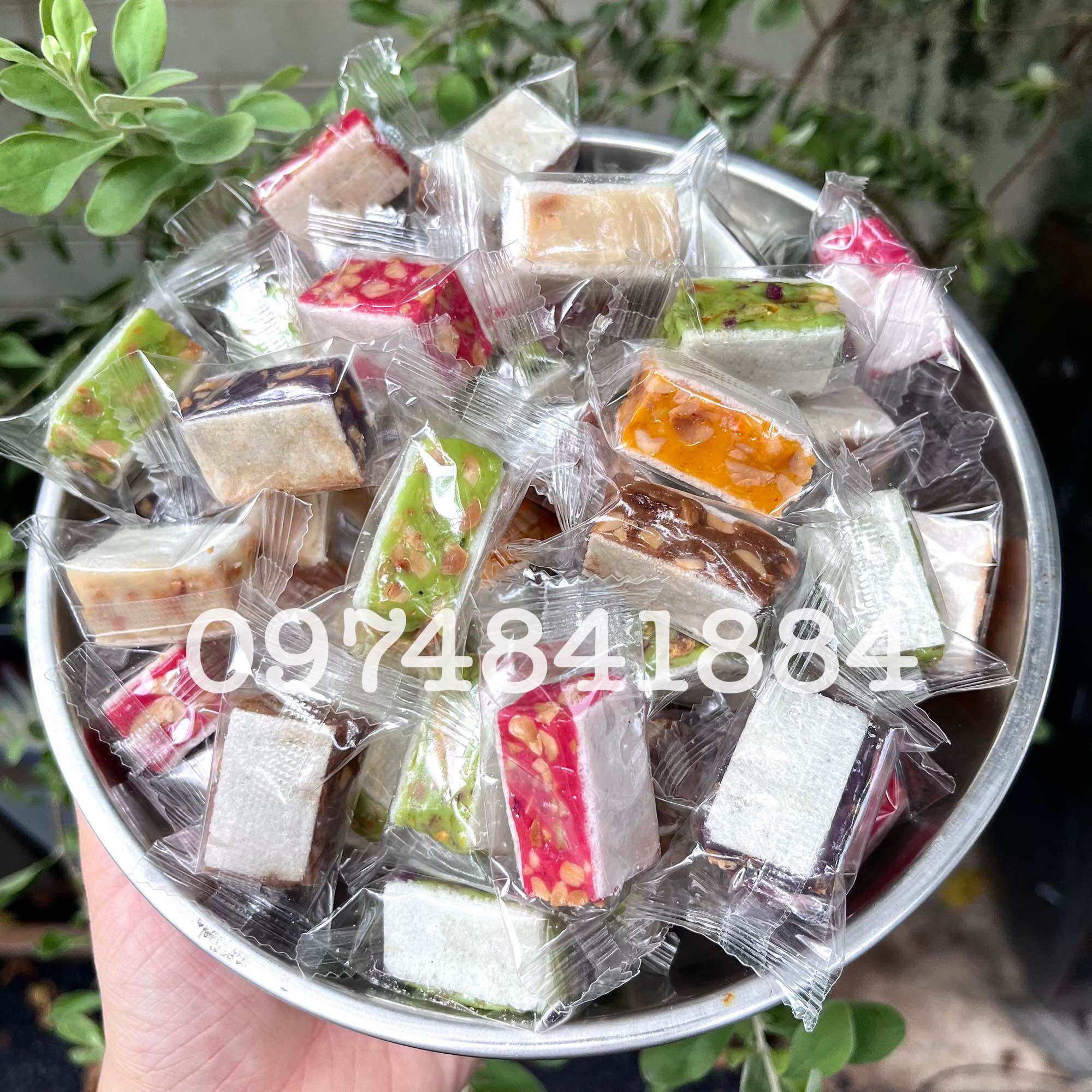 1KG Kẹo dừa bánh phồng vuông mix 7 vị- kẹo dừa bánh phồng - đặc sản Bến Tre - bánh kẹo đồ ăn vặt