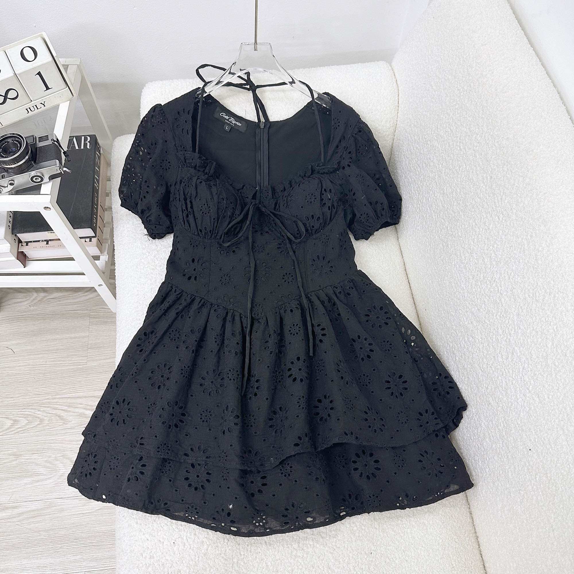 OOTD BIGSIZE | Đầm xô hoa tầng dây buộc cổ